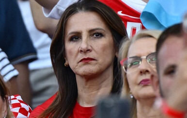 Davorka Dalić na tribinama tijekom utakmice Hrvatske i Paname