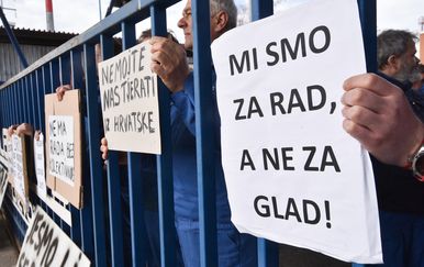 Štrajk radnika Dalekovod proizvodnje (FOTO: Davor Visnjic/PIXSELL)