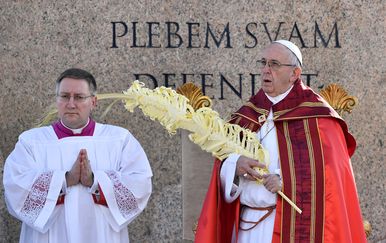 Papa Franjo na misi na Cvjetnicu (Foto: AFP)
