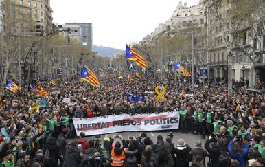 Ilustracija, prosvjed u Barceloni (Foto: AFP)