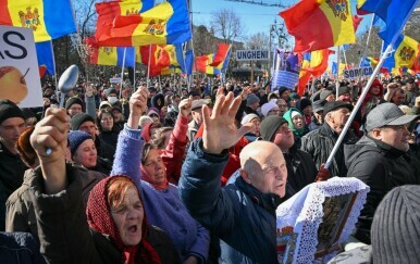 Prosvjed u Kišinjevu, glavnom gradu Moldavije