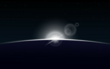 Izlazak sunca iz orbite planeta, ilustracija