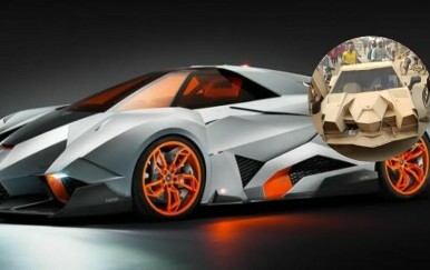 Lamborghini Egoista i replika napravljena od kartona