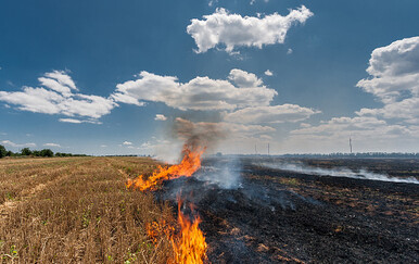 Požar poljoprivrednog zemljišta u Mitrovcu