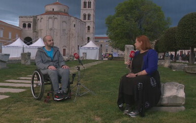 Bojan Hajdin, predsjednik saveza Hrvatske udruge paraplegičara i tetraplegičara, i Sanja Jurišić