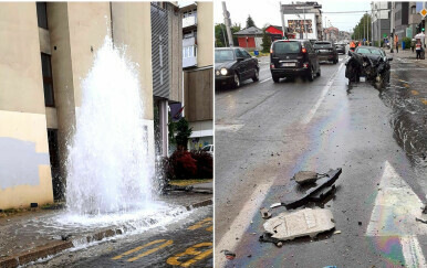Pogođen hidrant u Zagrebu