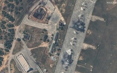 Posljedice napada na rusku vojnu zračnu luku Belbek, u blizini Sevastopolja