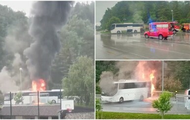 Požar autobusa u Krapini