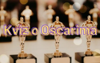 Tri kipića nagrade Oscar i natpis kviz o Oscarima