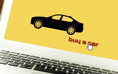 Online kupovina automobila, ilustracija