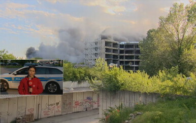 Golemi požar na području nikad završene sveučilišne bolnice u zagrebačkom naselju Blato