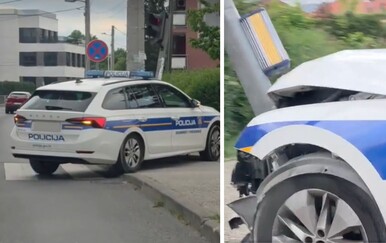 Policijsko vozilo udarilo u stup semafora u Zagrebu