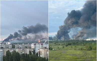 VIDEO Noćni val napada na Rusiju: Pogodili ključnu rafineriju nafte, iz nje suklja crni dim