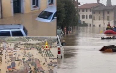 Nevrijeme u Italiji izazvalo poplave: Furlanija pod vodom, ljudi na krovovima čekaju evakuaciju