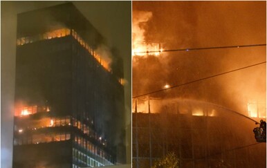 Gori Vjesnikov neboder u Zagrebu