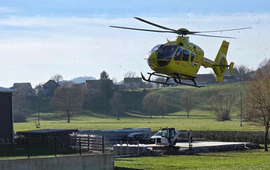 Helikopter na terenu nakon prometne nesreće u Krapini