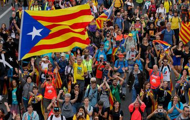 Prosvjed i štrajk u Kataloniji (Foto: AFP)