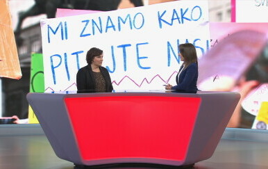 Sanja Vištica s Iskra Vostrel Prpić, sindikalistica i jedna od organizatorica prosvjeda - 1