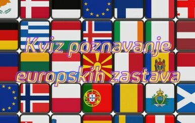 Razne europske zastave uz naslov kviza