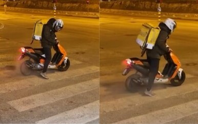 Pogledajte što radi ovaj dostavljač na semaforu! Ovo je nevjerojatno