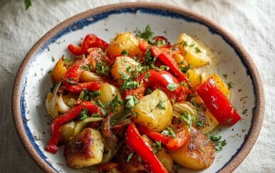 Jednostavno, zasitno i puno okusa: Recept za mirisne pečene krumpire s paprikom