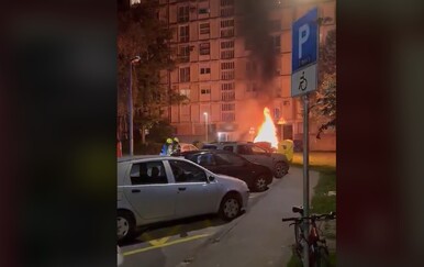 Požar automobila u Sigetu u Zagrebu