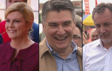 Predsjednica Grabar-Kitarović, Zoran Milanović, i Miroslav Škoro (Foto: Dnevnik.hr)