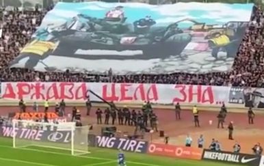 Navijači Partizana sprdali Delije zbog tenka (Screenshot)