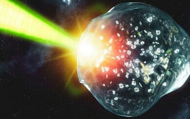 Stvaranje nanodijamanata laserom, ilustracija