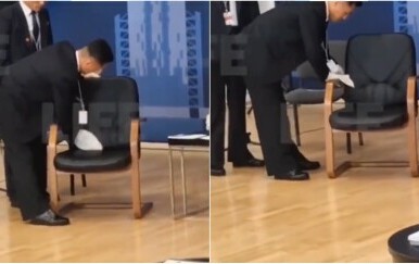 Osiguranje Kim Jong Una dezinficira stolicu