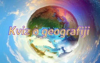 Zemlja kako pluta svemirom uz natpis kviz o geografiji