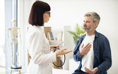 Muškarac kod doktorice, ilustracija