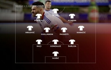 Hajduk u 3-4-2-1 bez Livaje