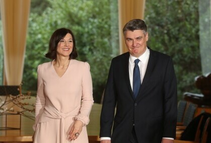 Sanja Musić Milanović i Zoran Milanović na inauguraciji 2020.