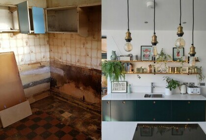 Kuhinja prije renovacije i nakon uređenja