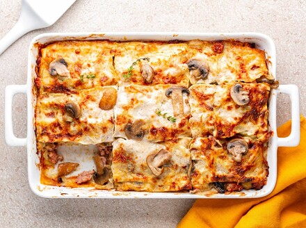 Lazanje s gljivama i špinatom