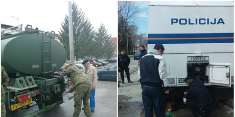 Vojska i policija dijele vodu Brođanima (Foto: MORH/Dnevnik.hr)