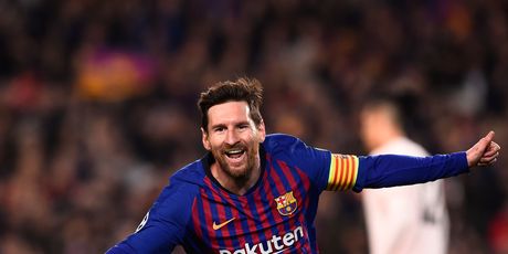Messi slavi pogodak protiv Manchester Uniteda (Foto: AFP)
