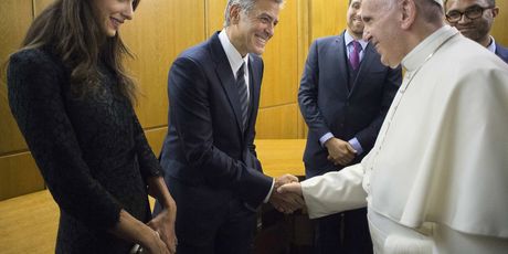 George Clooney, Amal Clooney i papa Franjo - 5