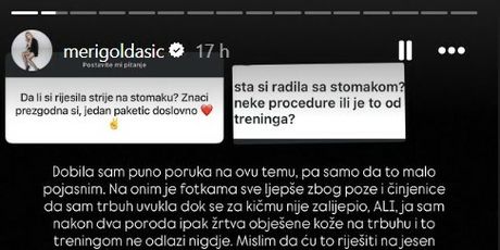 Meri Goldašić na Instagramu