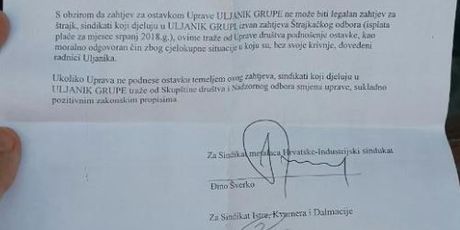 Zahtjev za ostavkom Uprave Uljanika (Foto:  Dnevnik.hr)