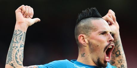 Hamšik slavi pogodak (Foto: AFP)