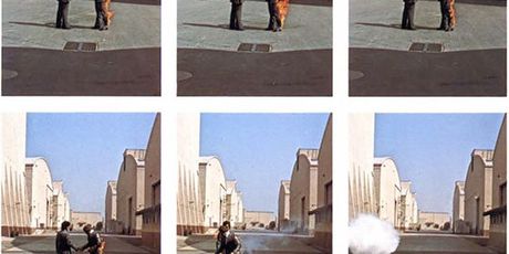 Kaskader gori na snimanju naslovnice Pink Floydova albuma Wish you were here