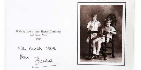 Božićna čestitka princa Charlesa i Diane iz 1992. godine