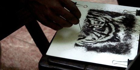 Mladi indijski umjetnik Midhun R.R. izrađuje živopisne slike od ljudske kose (Foto: Profimedia)