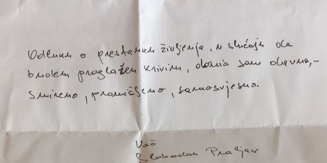 Pismo koje je obitelji napisao Slobodan Praljak (Foto: Dnevnik.hr) - 1