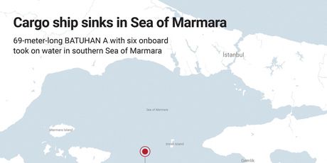 Mjesto potonuća teretnog broda u Mramornom moru
