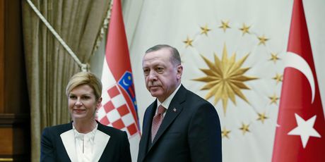 Predsjednica Kolinda Grabar-Kitarović i turski predsjednik Recep Tayyip Erdogan (Foto: AFP) - 2