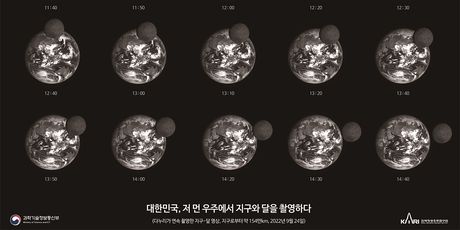 Crno-bijele fotografije Mjesečeve površine i Zemlje koje je poslala južnokorejska sonda Danuri - 3