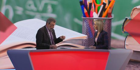 Radovan Fuchs i Sabina Tandara-Knezović, reporterka Dnevnika Nove TV - 1